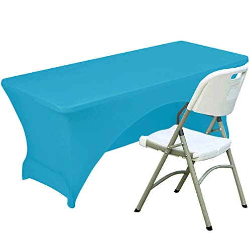 Spandex Tischdecke Polyester Tischdecke Stretch Tischdecke Tischdecke offene Rückseite – 244 cm, Türkis Spandex Tischdecke Polyester Tischdecke Stretch Tischdecke Tischdecke offene Rückseite – 244 cm, Türkis von Fhberni
