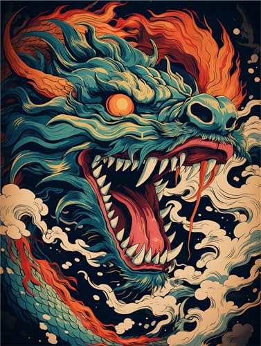 Drachen Malen Nach Zahlen Erwachsene, Tier Malen Nach Zahlen Klein 30x40cm, DIY Handgemalt Ölgemälde Kit für Anfänger Bastelset Erwachsene, Acrylfarben Set Wand Deko Bilder Ohne Rahmen, Geschenk Drachen Malen Nach Zahlen Erwachsene, Tier Malen Nach Zahlen Klein 30x40cm, DIY Handgemalt Ölgemälde Kit für Anfänger Bastelset Erwachsene, Acrylfarben Set Wand Deko Bilder Ohne Rahmen, Geschenk von Fheeao