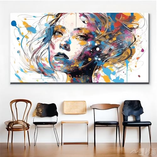 Mädchen Diamond Painting, DIY 5D Diamont Painting Bilder Graffiti Diamand Painting Erwachsene Groß XXL 55x25cm, Full Drill Runde Steine Stickerei Gemälde Set für Zimmer Deko Wohnzimmer Geschenk von Fheeao