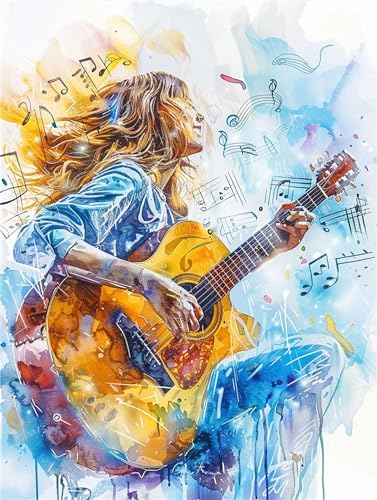 Mädchen Malen Nach Zahlen Erwachsene, Gitarre Malen Nach Zahlen Klein 50x70cm, DIY Handgemalt Ölgemälde Kit für Anfänger Bastelset Erwachsene, Acrylfarben Set Wand Deko Bilder Ohne Rahmen, Geschenk Mädchen Malen Nach Zahlen Erwachsene, Gitarre Malen Nach Zahlen Klein 50x70cm, DIY Handgemalt Ölgemälde Kit für Anfänger Bastelset Erwachsene, Acrylfarben Set Wand Deko Bilder Ohne Rahmen, Geschenk von Fheeao
