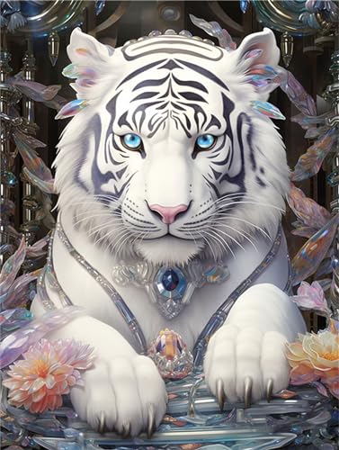 Malen nach Zahlen Erwachsene weißer Tiger DIY Ölmalerei Tier Malen nach Zahlen Kinder Kits, auf Leinwand Acrylmalerei Nach Zahlen mit Pinseln Leinwand, Zimmer Deko Wohnzimmer Gifts,50x70cm (Rahmenlos) Malen nach Zahlen Erwachsene weißer Tiger DIY Ölmalerei Tier Malen nach Zahlen Kinder Kits, auf Leinwand Acrylmalerei Nach Zahlen mit Pinseln Leinwand, Zimmer Deko Wohnzimmer Gifts,50x70cm (Rahmenlos) von Fheeao