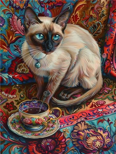 Siam Malen Nach Zahlen Erwachsene, Katze Malen Nach Zahlen Klein 30x40cm, DIY Handgemalt Ölgemälde Kit für Anfänger Bastelset Erwachsene, Acrylfarben Set Wand Deko Bilder Ohne Rahmen, Geschenk Frauen Siam Malen Nach Zahlen Erwachsene, Katze Malen Nach Zahlen Klein 30x40cm, DIY Handgemalt Ölgemälde Kit für Anfänger Bastelset Erwachsene, Acrylfarben Set Wand Deko Bilder Ohne Rahmen, Geschenk Frauen von Fheeao