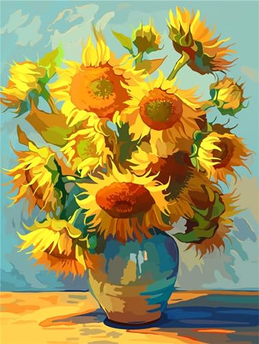 Van Gogh Malen Nach Zahlen Erwachsene, Sonnenblume Malen Nach Zahlen Klein 30x40cm, DIY Handgemalt Ölgemälde Kit für Anfänger Bastelset Erwachsene, Acrylfarben Set Wand Deko Bilder Ohne Rahmen, Gifts Van Gogh Malen Nach Zahlen Erwachsene, Sonnenblume Malen Nach Zahlen Klein 30x40cm, DIY Handgemalt Ölgemälde Kit für Anfänger Bastelset Erwachsene, Acrylfarben Set Wand Deko Bilder Ohne Rahmen, Gifts von Fheeao