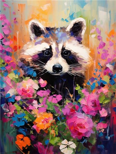 Waschbär Malen Nach Zahlen Erwachsene, Blume Malen Nach Zahlen Klein 20x30cm, DIY Handgemalt Ölgemälde Kit für Anfänger Bastelset Erwachsene, Acrylfarben Set Wand Deko Bilder Ohne Rahmen, Geschenk Waschbär Malen Nach Zahlen Erwachsene, Blume Malen Nach Zahlen Klein 20x30cm, DIY Handgemalt Ölgemälde Kit für Anfänger Bastelset Erwachsene, Acrylfarben Set Wand Deko Bilder Ohne Rahmen, Geschenk von Fheeao