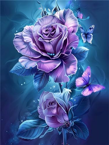 blaue Rose Malen Nach Zahlen Erwachsene, Blume Malen Nach Zahlen Klein 40x50cm, DIY Handgemalt Ölgemälde Kit für Anfänger Bastelset Erwachsene, Acrylfarben Set Wand Deko Bilder Ohne Rahmen, Geschenk blaue Rose Malen Nach Zahlen Erwachsene, Blume Malen Nach Zahlen Klein 40x50cm, DIY Handgemalt Ölgemälde Kit für Anfänger Bastelset Erwachsene, Acrylfarben Set Wand Deko Bilder Ohne Rahmen, Geschenk von Fheeao
