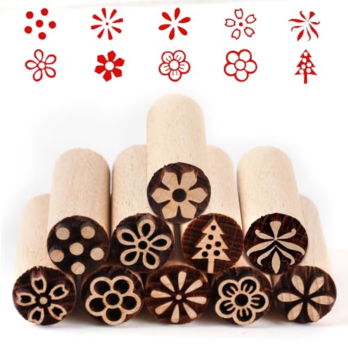Fhioevt 10 Stück Holzstempel Ton Stempel Keramik Stempel Holz Blume Tontöpferstempel Holzkeramikstempel Runde Holzgriffstempel Dekorativer Handgeschnitzte Stempelset für Ton Kekse Modellieren Fhioevt 10 Stück Holzstempel Ton Stempel Keramik Stempel Holz Blume Tontöpferstempel Holzkeramikstempel Runde Holzgriffstempel Dekorativer Handgeschnitzte Stempelset für Ton Kekse Modellieren von Fhioevt
