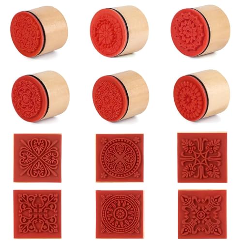 Fhioevt 12 Stück Holzstempel Ton Stempel für Ton und Keramik stempel Blumen Quadratische Stempel Runde Tonstempel für ton Motivstempel Töpferstempel Gummistempel für Scrapbooking Card Fhioevt 12 Stück Holzstempel Ton Stempel für Ton und Keramik stempel Blumen Quadratische Stempel Runde Tonstempel für ton Motivstempel Töpferstempel Gummistempel für Scrapbooking Card von Fhioevt