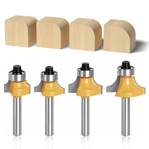 Fhioevt 4 Stück Abrundfräser 6,35mm Schaft Fräser für Oberfräse 6,35mm Schaft Radiusfräser Set mit Kugellager Fräskopf für Oberfräse Rundfräser für Zimmerei Fasen Holzbearbeitung Trimmen Fhioevt 4 Stück Abrundfräser 6,35mm Schaft Fräser für Oberfräse 6,35mm Schaft Radiusfräser Set mit Kugellager Fräskopf für Oberfräse Rundfräser für Zimmerei Fasen Holzbearbeitung Trimmen von Fhioevt