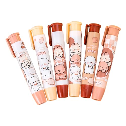 6PCS Cartoon Versenkbare Radiergummis Nachfüllbarer Radiergummi Easy Löschen Von Gummi Radiergummi Radiergummi Radiergummis Zum Schreiben Von Zeichnen von Fhkpsqkcn