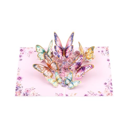 Fhkpsqkcn Elegantes Papier Verarbeitete 3D Schmetterlingskarte Individuelle 3D Gold Butterfly Celebration Card Für Geburtstage Feiertage & von Fhkpsqkcn