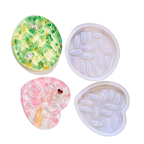 2pcs Runde/Liebesringe Aufbewahrungsschale Herstellung Form Safe Safe Silikon Für Harzputzschmuck Schmuck Anfängern Anfängern Harzringhalter Schimmel von Fhsqwernm