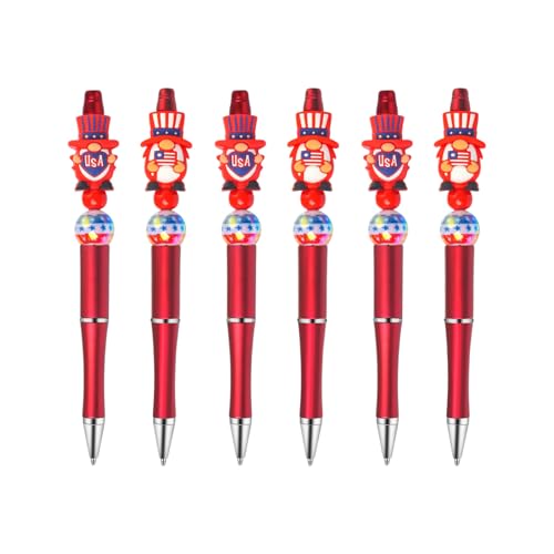 6pcs Patriotischer Kugelschreiber Mit Abnehmbaren Perlen Patriotischer Perlen Pen Cartoon Für Schüler Kinder Kinderschreibwerkzeug Für Erwachsene von Fhsqwernm