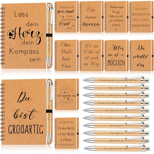 Fiada 12 Set Abschiedsgeschenk für Kollegen Lehrer Erzieherin 12 Inspirierend Spirale Notizblock 12 Motivation Kugelschreiber aus Holz Liniert Notizbuch Dankeschön Geschenk für Mitarbeiter Abschluss Fiada 12 Set Abschiedsgeschenk für Kollegen Lehrer Erzieherin 12 Inspirierend Spirale Notizblock 12 Motivation Kugelschreiber aus Holz Liniert Notizbuch Dankeschön Geschenk für Mitarbeiter Abschluss von Fiada