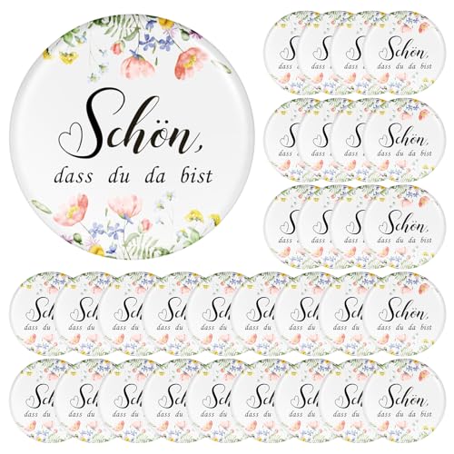 Fiada 30 Stück Schön DASS Du Da Bist Gastgeschenk Hochzeitsmagnete für Hochzeit Taufe Geburtstag Hochzeitsgeschenk für Gäste Hochzeitsdeko Magnet von Fiada