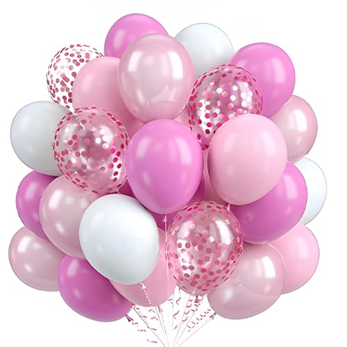 Fiauli Geburtstagsballoons Fun Ballon Set für Partys 60 PCS 12 Zoll Metallic Latex Konfetti mit Band Babyparty Hochzeit Dekoration lebendig G von Fiauli