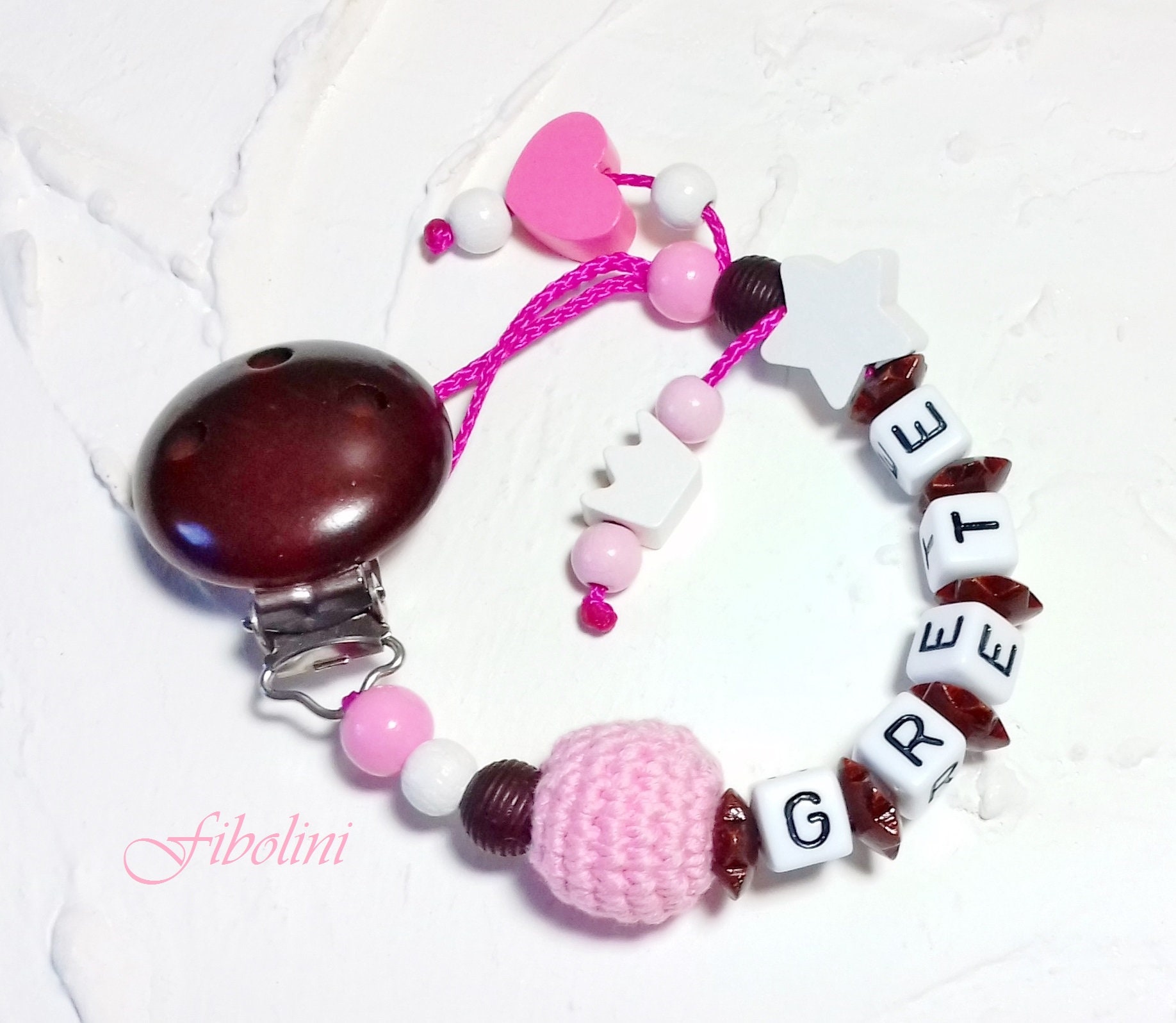 Schnullerkette "Prinzessin". Personalisiertes Geschenk, Meilensteine, Nuckelkette, Schnullerhalter, Holzperlen, Babyparty, Geschenk Eltern Schnullerkette "Prinzessin". Personalisiertes Geschenk, Meilensteine, Nuckelkette, Schnullerhalter, Holzperlen, Babyparty, Geschenk Eltern von Fibolini