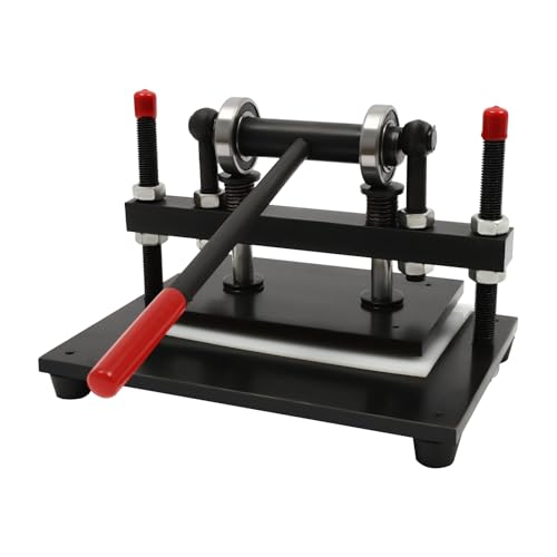 Fichiouy Leder Stanzmaschine Manuelle Lederschneidemaschine 26 x 16 cm, Leder Prägemaschine 2t Belastbare Leder-Stanzmaschine Geeignet für Leder, Stoff, Gummi, Papierbasteln, DIY-Projekte von Fichiouy