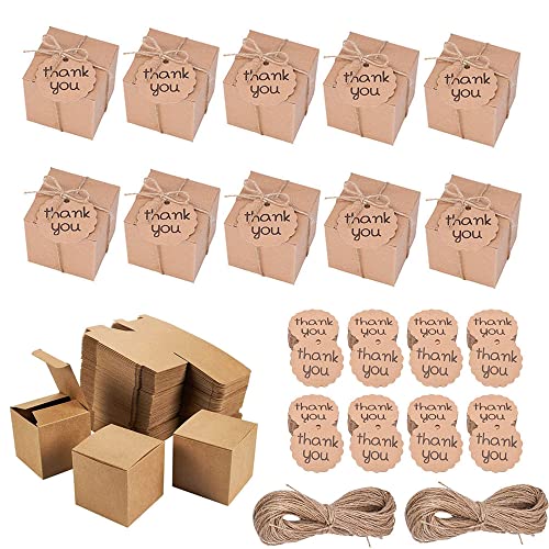 Fictezlove 50 Stück Geschenkbox Klein, Geschenkschachtel Klein, Kleine Schachteln, Kleine Schachtel mit Juteseilen und 50 Anhängern, für Geburtstagsfeier, Hochzeit, Hochzeitstag, Dekorationen Fictezlove 50 Stück Geschenkbox Klein, Geschenkschachtel Klein, Kleine Schachteln, Kleine Schachtel mit Juteseilen und 50 Anhängern, für Geburtstagsfeier, Hochzeit, Hochzeitstag, Dekorationen von Fictezlove