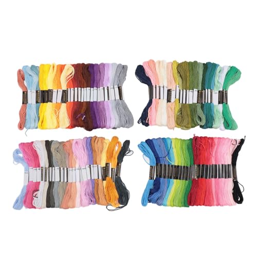 Fictory 100 Knäuel, Stickgarn, Polyester, 6 Stränge, leuchtende Farben für Bastelarbeiten, erschwingliche Qualität von Fictory