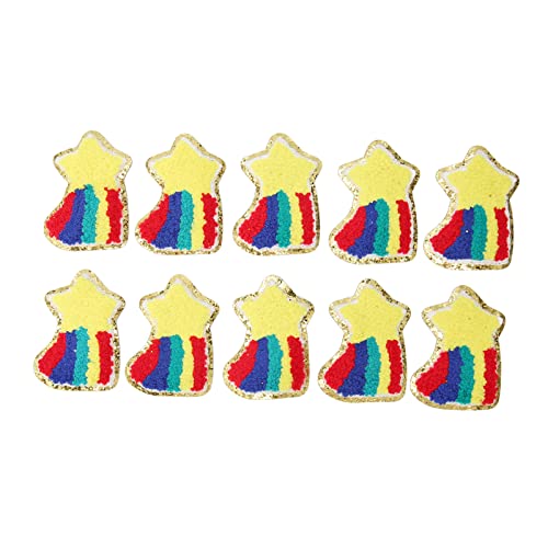 Fictory Stern-Regenbogen-Aufnäher, selbstklebend und langlebig, einfache DIY-Stickerei zum individuellen Gestalten von Kleidung und Accessoires, 10 Stück Fictory Stern-Regenbogen-Aufnäher, selbstklebend und langlebig, einfache DIY-Stickerei zum individuellen Gestalten von Kleidung und Accessoires, 10 Stück von Fictory