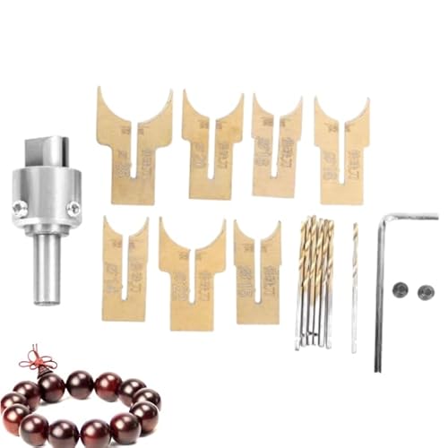 Holzperlenbohrer Set, Holzperlenmacher Bohrmeißel Fräser Kit, 18 Teile/satz Holz Perlen Maker Bohrer Fräser Kit Holzbearbeitung Werkzeug für Ebenholz, Palisander, Twist Ast, Sandelholz usw. von Fictory