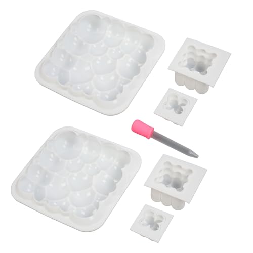 Silikon-Seifenformen, 3D-Würfel, wiederverwendbare Formen mit Pipette für Kerzen, Wachs, Schokolade, Kuchen, einfaches Herauslösen, Mehrzweck-Back- und Bastelwerkzeug, 6 Stück von Fictory