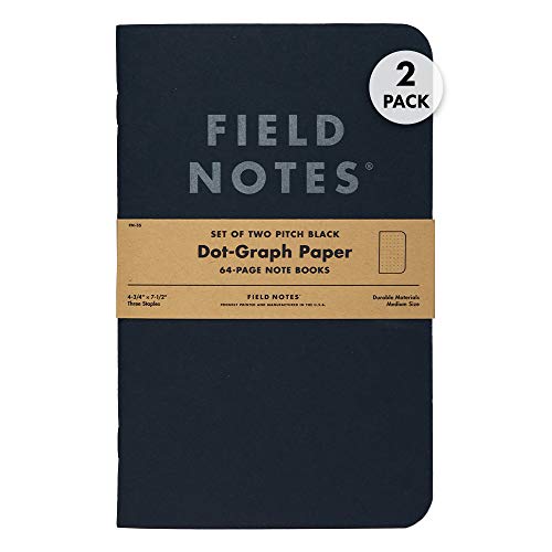 Field Notes Pitch Black Notizheft groß, dotted Field Notes Pitch Black Notizheft groß, dotted von Field Notes