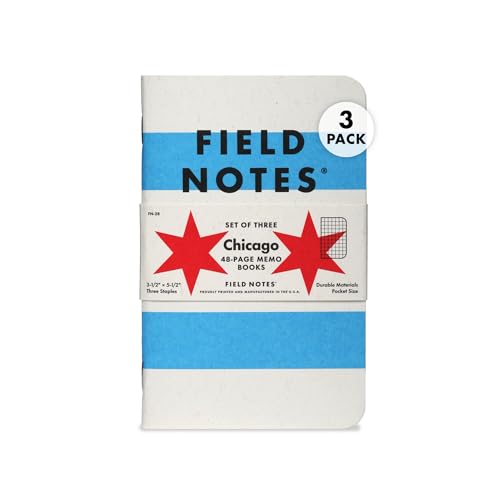 Field Notes: Chicago 3er Pack - kariert - 48 Seiten - 8,9 x 14 cm von Field Notes