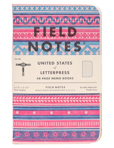 Field Notes: United States of Letterpress (Serie B) – 3er-Pack – Graph Memo Book, 8,9 x 14,9 cm von Field Notes
