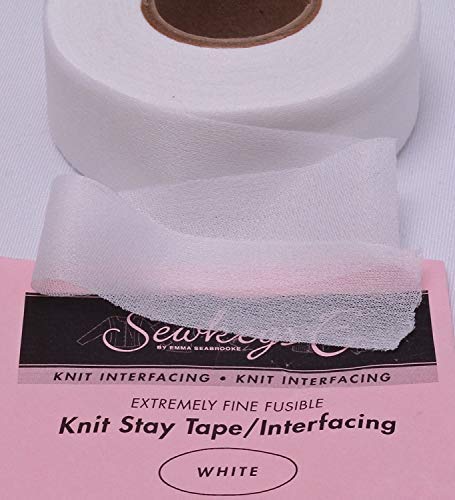 White Fusible Knit Stay Tape – 3,8 cm x 7,6 m SewkeysE extrem feines Strick-Interfacing Verkauft von der Rolle – Weiß M494.07 von Field's Fabrics
