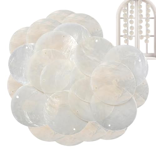 100 Stück Runde Muscheln Mit Loch, 2 Zoll Muschelscheiben Mit Löchern, Natürliche Flache Muschelstücke Für Handgefertigte Schmuckherstellung Und Heimdekoration 100 Stück Runde Muscheln Mit Loch, 2 Zoll Muschelscheiben Mit Löchern, Natürliche Flache Muschelstücke Für Handgefertigte Schmuckherstellung Und Heimdekoration von Fierudeng