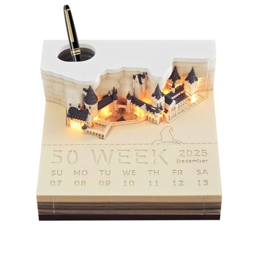 Fierudeng Abreißkalender - 3D Kalender 2025 Mit LED Licht - Abreißblock Planer Uhrendekor Für Schreibtisch Büro Wand Kühlschrank Familie Kinder Jungs Mädchen von Fierudeng