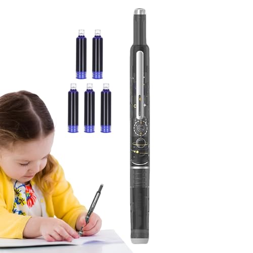 Fierudeng Nachfüllbarer Füllfederhalter, Schreibgerät Druckfüller mit 5 Tintenpatronen, 0,38 mm Feinspitze Schreibmaterial für Schule Zeichnen Journaling Kalligrafie Fierudeng Nachfüllbarer Füllfederhalter, Schreibgerät Druckfüller mit 5 Tintenpatronen, 0,38 mm Feinspitze Schreibmaterial für Schule Zeichnen Journaling Kalligrafie von Fierudeng