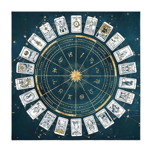 Fierudeng Tarottuch zum Lesen, quadratische Tischserviette, Wahrsagungszubehör, Flanell-Kartenblock, metaphysisches Horoskop, Brettspielmatte für Runen, Wahrsagung und Anfänger Fierudeng Tarottuch zum Lesen, quadratische Tischserviette, Wahrsagungszubehör, Flanell-Kartenblock, metaphysisches Horoskop, Brettspielmatte für Runen, Wahrsagung und Anfänger von Fierudeng