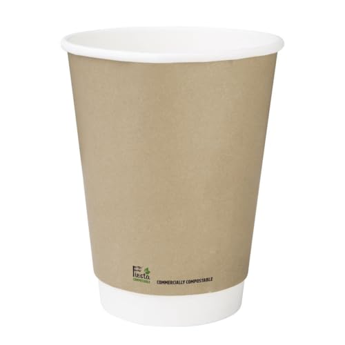 Fiesta Compostable Hot Cup doppelwandiges Kraftpapier, 340 ml, 500 Stück von Fiesta Compostable