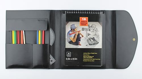 Skizzenbucheinband, Künstler-Skizzenblock, Einband für 14 x 21,6 cm Skizzenbuch, Zeichenbuch und Federmäppchen, Künstler-Geschenke Skizzenbucheinband, Künstler-Skizzenblock, Einband für 14 x 21,6 cm Skizzenbuch, Zeichenbuch und Federmäppchen, Künstler-Geschenke von Fight Club