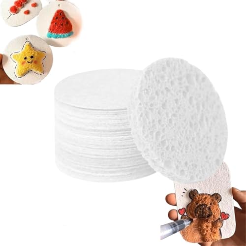 Foam Texture Painting Paper, Foam Texture Blank Painting Paper, Handicraft Foam Paper for Arts and Crafts, Puffy Texture Paper, Art Paper for Kids, Paint Paper for Kids (Round 30Pcs) von Figskey