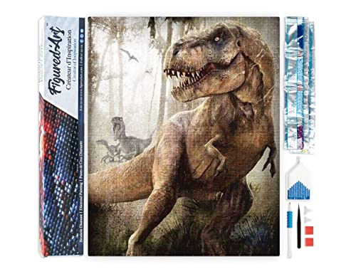Figured'Art Diamond Painting Erwachsene 40x50cm Ganze Leinwand gerollt Dinosaurier Jurassic Park 5D Bilder Eckige Steine - DIY Set Basteln Figured'Art Diamond Painting Erwachsene 40x50cm Ganze Leinwand gerollt Dinosaurier Jurassic Park 5D Bilder Eckige Steine - DIY Set Basteln von Figured'Art