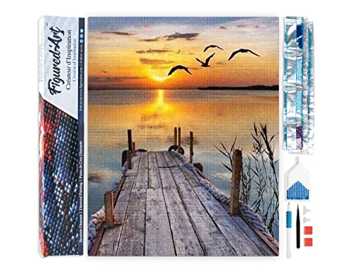 Figured'Art Diamond Painting Erwachsene 40x50cm Ganze Leinwand gerollt Dock auf dem See 5D Bilder Eckige Steine - DIY Set Basteln Figured'Art Diamond Painting Erwachsene 40x50cm Ganze Leinwand gerollt Dock auf dem See 5D Bilder Eckige Steine - DIY Set Basteln von Figured'Art
