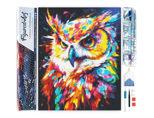 Figured'Art Diamond Painting Erwachsene 40x50cm Ganze Leinwand gerollt Eule Farbenfroh Abstrakt 5D Bilder Eckige Steine - DIY Set Basteln Figured'Art Diamond Painting Erwachsene 40x50cm Ganze Leinwand gerollt Eule Farbenfroh Abstrakt 5D Bilder Eckige Steine - DIY Set Basteln von Figured'Art
