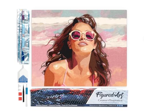 Figured'Art Diamond Painting Erwachsene 40x50cm Ganze Leinwand gerollt Freude am Strand 5D Bilder Eckige Steine - DIY Set Basteln Figured'Art Diamond Painting Erwachsene 40x50cm Ganze Leinwand gerollt Freude am Strand 5D Bilder Eckige Steine - DIY Set Basteln von Figured'Art