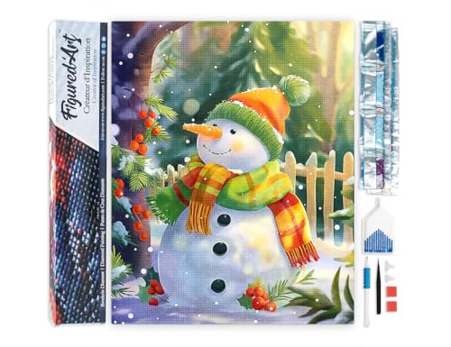 Figured'Art Diamond Painting Erwachsene 40x50cm Ganze Leinwand gerollt Fröhlicher Schneemann 5D Bilder Eckige Steine - DIY Set Basteln Figured'Art Diamond Painting Erwachsene 40x50cm Ganze Leinwand gerollt Fröhlicher Schneemann 5D Bilder Eckige Steine - DIY Set Basteln von Figured'Art