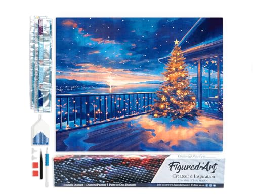 Figured'Art Diamond Painting Erwachsene 40x50cm Ganze Leinwand gerollt Funkelnde Weihnachtsterrasse 5D Bilder Eckige Steine - DIY Set Basteln Figured'Art Diamond Painting Erwachsene 40x50cm Ganze Leinwand gerollt Funkelnde Weihnachtsterrasse 5D Bilder Eckige Steine - DIY Set Basteln von Figured'Art