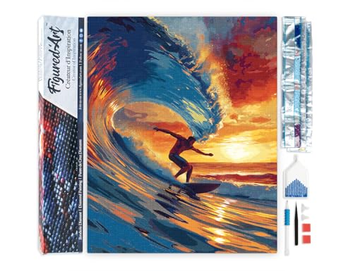 Figured'Art Diamond Painting Erwachsene 40x50cm Ganze Leinwand gerollt Großwellen-Surfen 5D Bilder Eckige Steine - DIY Set Basteln Figured'Art Diamond Painting Erwachsene 40x50cm Ganze Leinwand gerollt Großwellen-Surfen 5D Bilder Eckige Steine - DIY Set Basteln von Figured'Art