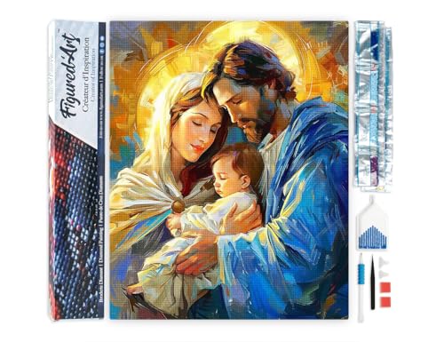 Figured'Art Diamond Painting Erwachsene 40x50cm Ganze Leinwand gerollt Heilige Familie 5D Bilder Eckige Steine - DIY Set Basteln Figured'Art Diamond Painting Erwachsene 40x50cm Ganze Leinwand gerollt Heilige Familie 5D Bilder Eckige Steine - DIY Set Basteln von Figured'Art