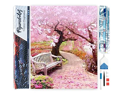 Figured'Art Diamond Painting Erwachsene 40x50cm Ganze Leinwand gerollt Magnolia 5D Bilder Eckige Steine - DIY Set Basteln von Figured'Art