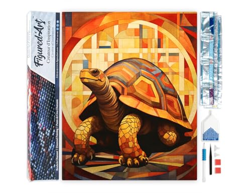 Figured'Art Diamond Painting Erwachsene 40x50cm Ganze Leinwand gerollt Schildkröte Art Deco 5D Bilder Eckige Steine - DIY Set Basteln Figured'Art Diamond Painting Erwachsene 40x50cm Ganze Leinwand gerollt Schildkröte Art Deco 5D Bilder Eckige Steine - DIY Set Basteln von Figured'Art