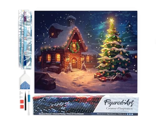 Figured'Art Diamond Painting Erwachsene 40x50cm Ganze Leinwand gerollt Schneebedeckte Weihnachtshütte 5D Bilder Eckige Steine - DIY Set Basteln Figured'Art Diamond Painting Erwachsene 40x50cm Ganze Leinwand gerollt Schneebedeckte Weihnachtshütte 5D Bilder Eckige Steine - DIY Set Basteln von Figured'Art