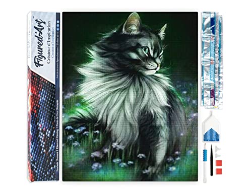 Figured'Art Diamond Painting Erwachsene 40x50cm Ganze Leinwand gerollt Schöne Katze 5D Bilder Eckige Steine - DIY Set Basteln Figured'Art Diamond Painting Erwachsene 40x50cm Ganze Leinwand gerollt Schöne Katze 5D Bilder Eckige Steine - DIY Set Basteln von Figured'Art