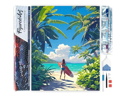 Figured'Art Diamond Painting Erwachsene 40x50cm Ganze Leinwand gerollt Tropisches Surfparadies 5D Bilder Eckige Steine - DIY Set Basteln Figured'Art Diamond Painting Erwachsene 40x50cm Ganze Leinwand gerollt Tropisches Surfparadies 5D Bilder Eckige Steine - DIY Set Basteln von Figured'Art